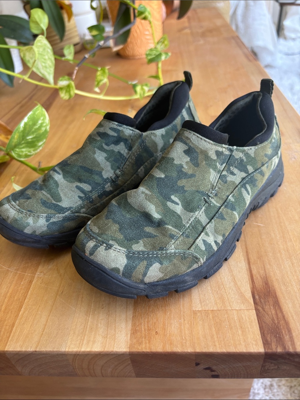 Land’s End Kids Camo Slip-On Sneakers - Green